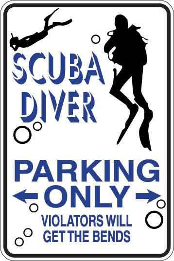 Scuba Diver Parking Only Sign Decal – ERP Moto Graphics